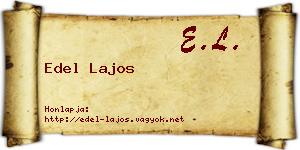 Edel Lajos névjegykártya
